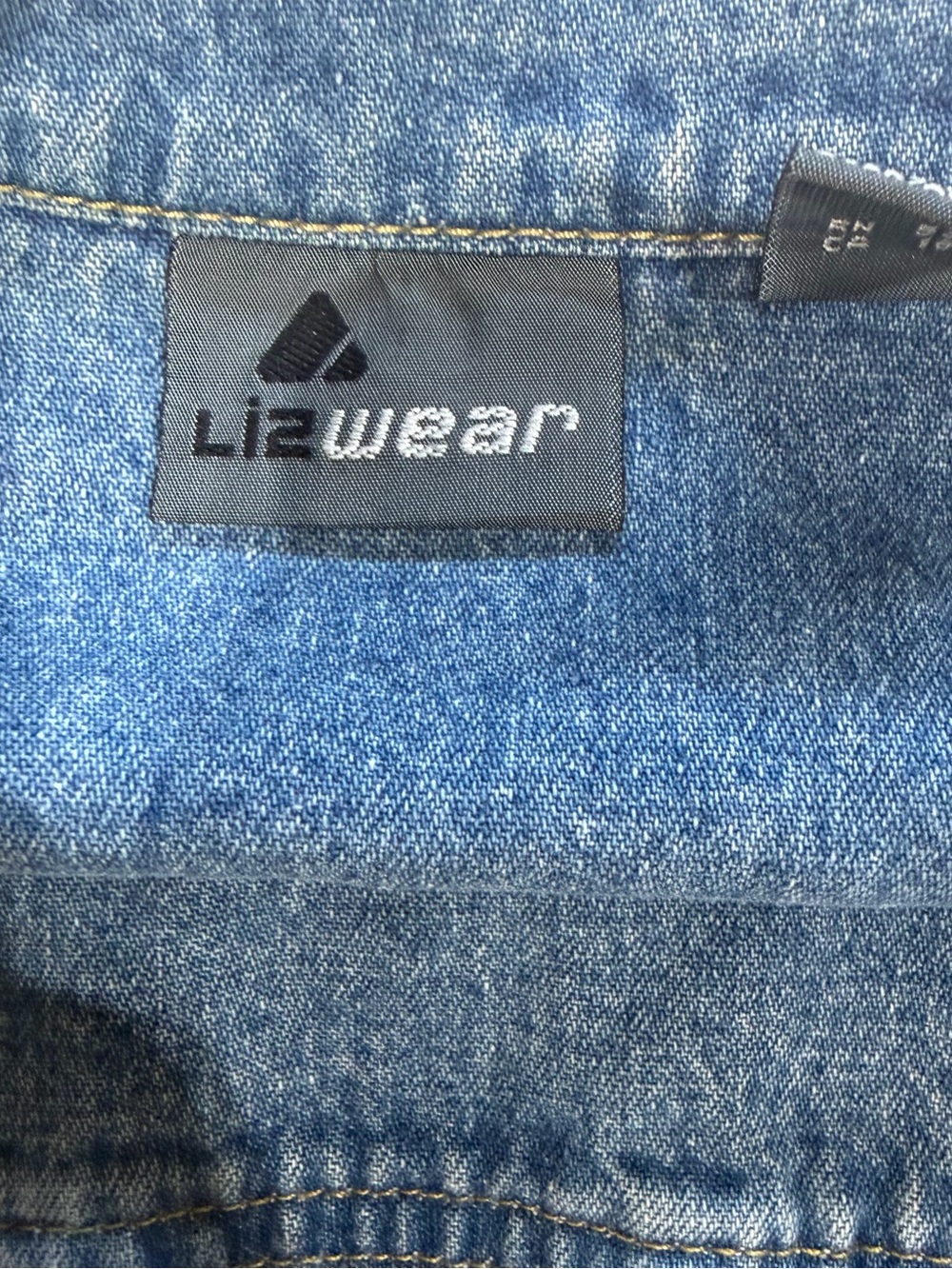 Lizwear Vintage Denim Jacket Womens Large Blue Cotton Trucker Utility Coat - Picture 3 of 11
